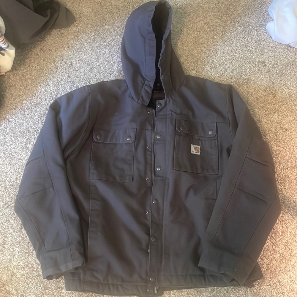 men’s carhartt zip up button jacket